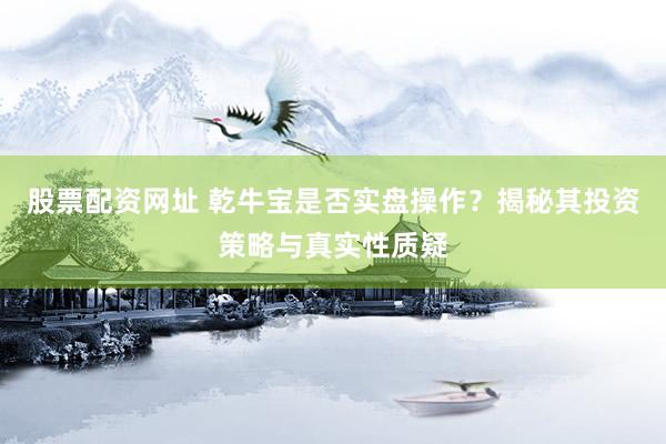 股票配资网址 乾牛宝是否实盘操作？揭秘其投资策略与真实性质疑