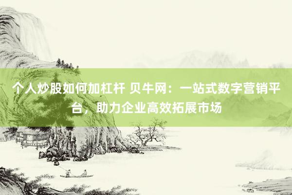 个人炒股如何加杠杆 贝牛网：一站式数字营销平台，助力企业高效拓展市场