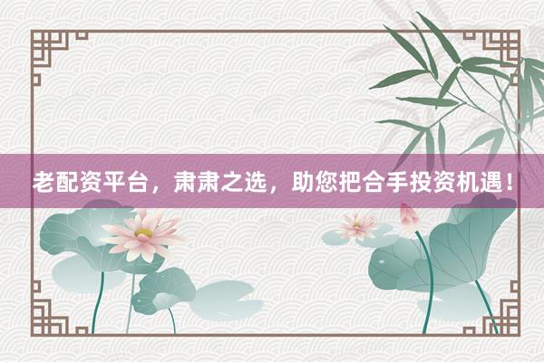 老配资平台，肃肃之选，助您把合手投资机遇！