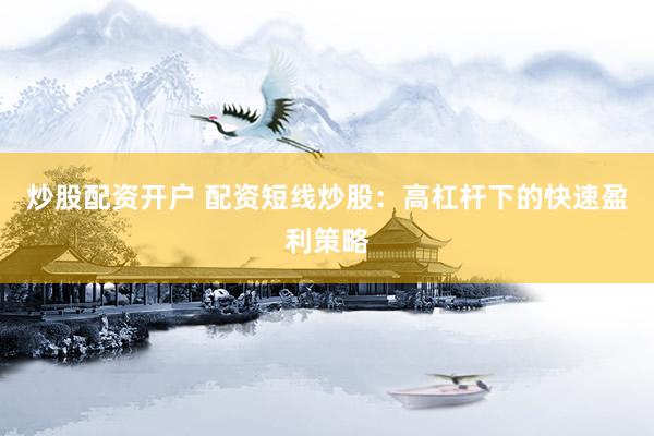 炒股配资开户 配资短线炒股：高杠杆下的快速盈利策略