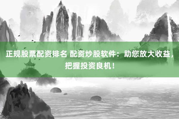 正规股票配资排名 配资炒股软件：助您放大收益，把握投资良机！