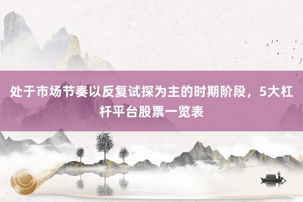 处于市场节奏以反复试探为主的时期阶段，5大杠杆平台股票一览表
