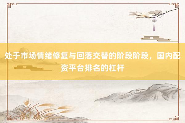 处于市场情绪修复与回落交替的阶段阶段，国内配资平台排名的杠杆