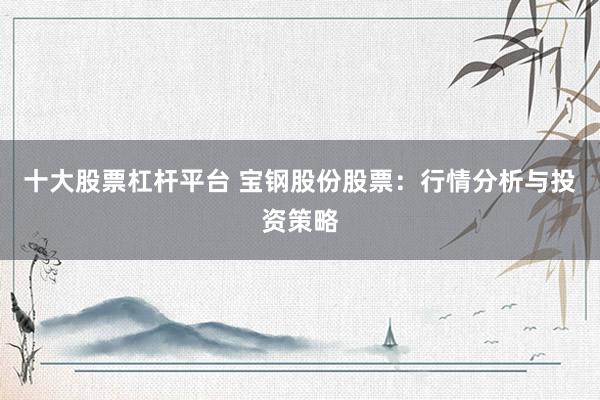 十大股票杠杆平台 宝钢股份股票：行情分析与投资策略